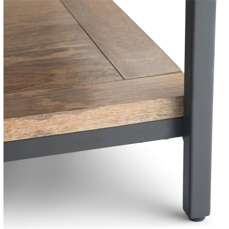 Skyler SOLID WOOD and Metal 34" W Square Industrial Coffee Table in