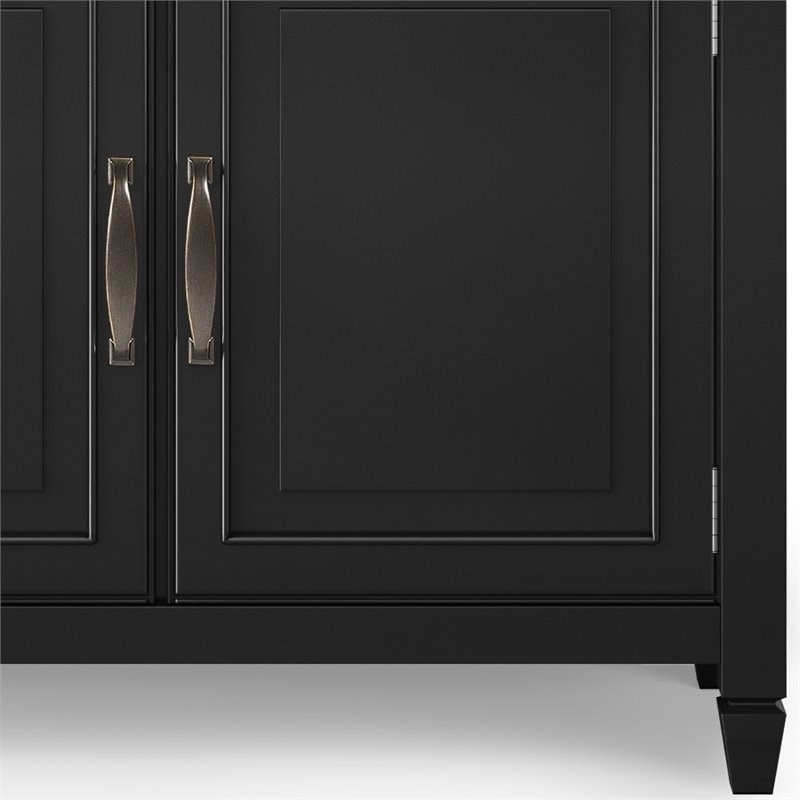 Simpli Home Connaught 2 Door Solid Wood Entryway Console Table in Black