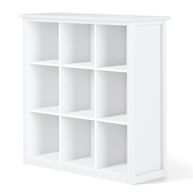 Simpli Home Artisan Wood Transitional 9 Cube Bookcase and Unit in White