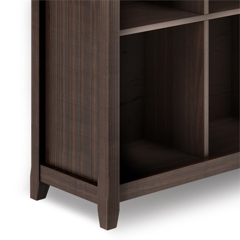 Simpli Home Acadian Wood 9 Cube Bookcase and Unit in Warm Walnut Brown