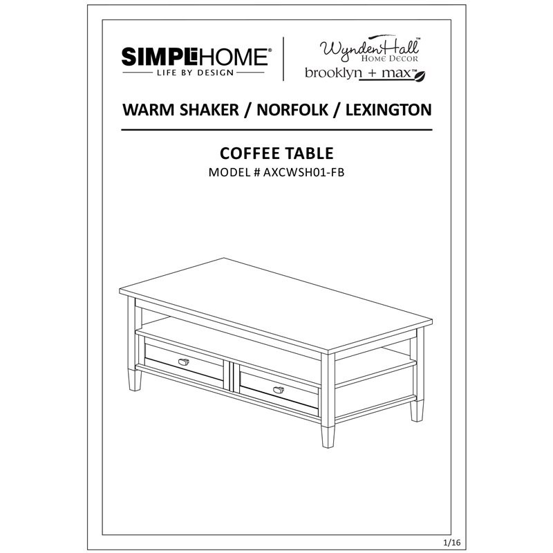 Simpli Home Warm Shaker Wood 48