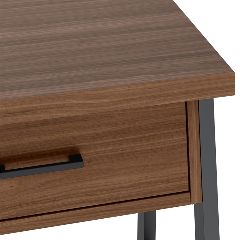 Sawhorse 24 inch Wide Solid Walnut Veneer and Metal Bedside Table