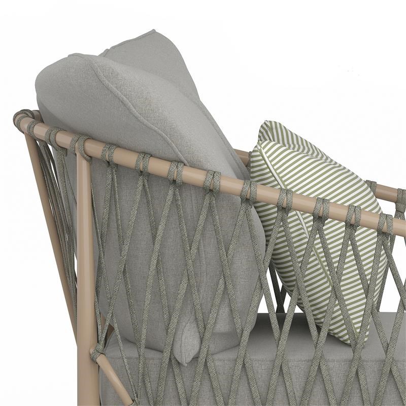 Belize 32 in. W Outdoor Conversation Chair Set of 2 in Gray Sand Drift Fabric