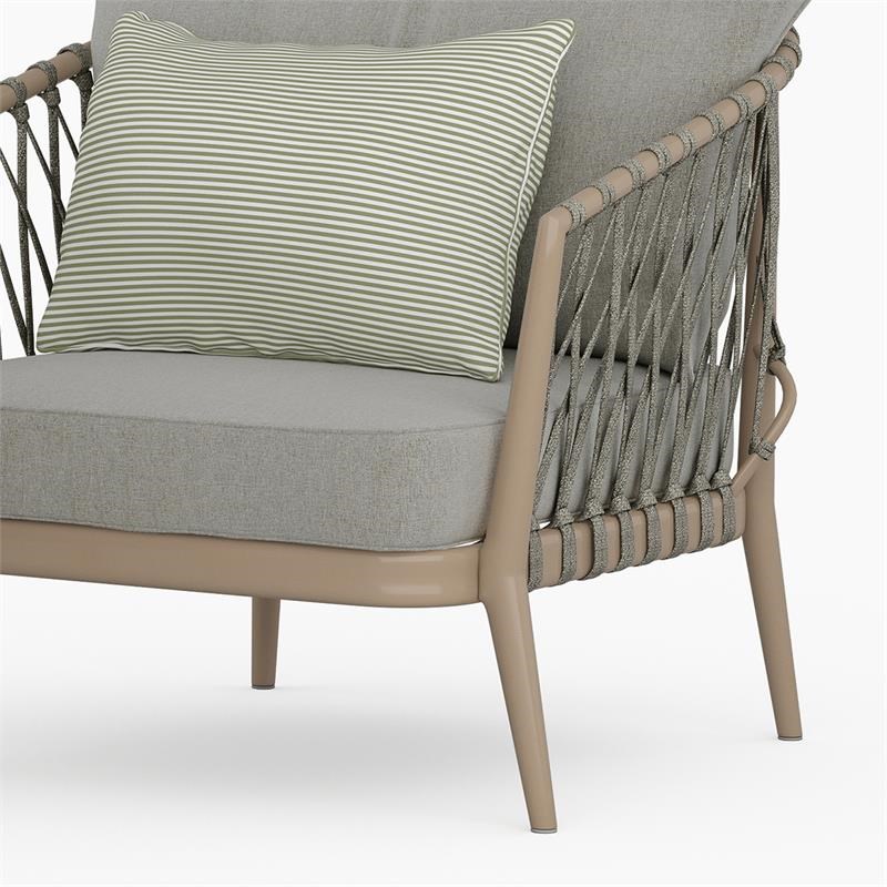 Belize 32 in. W Outdoor Conversation Chair Set of 2 in Gray Sand Drift Fabric