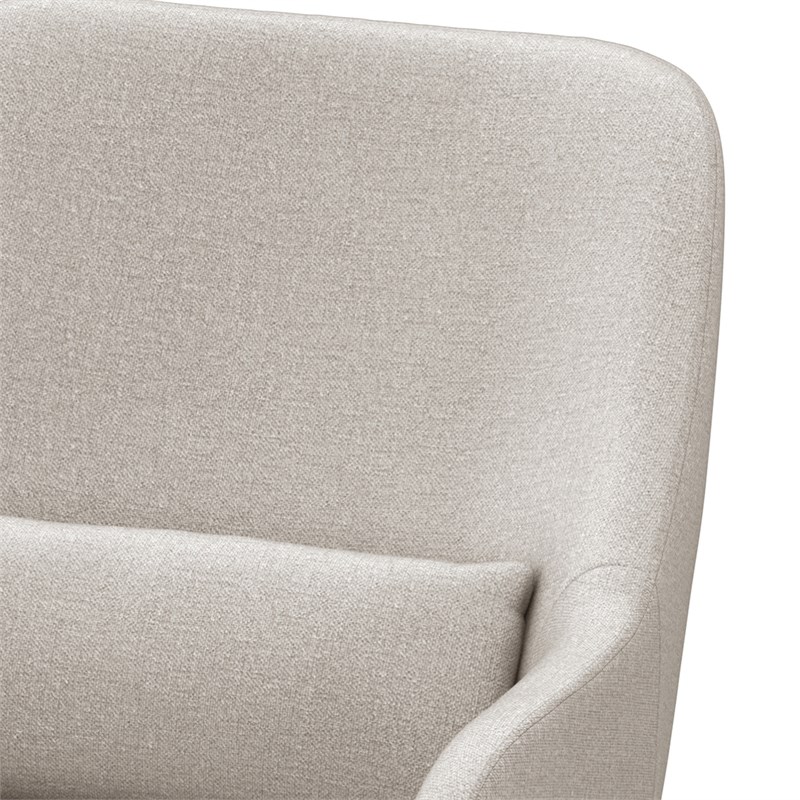 Elmont 30 inch Wide Mid Century Modern Accent Chair in Natural Linen