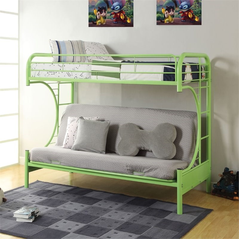 ACME Furniture Eclipse Twin over Full Futon Bunk Bed in Green Homesquare