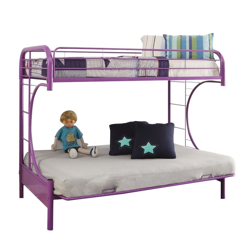 ACME Furniture Eclipse Twin over Full and Futon Bunk Bed in Purple