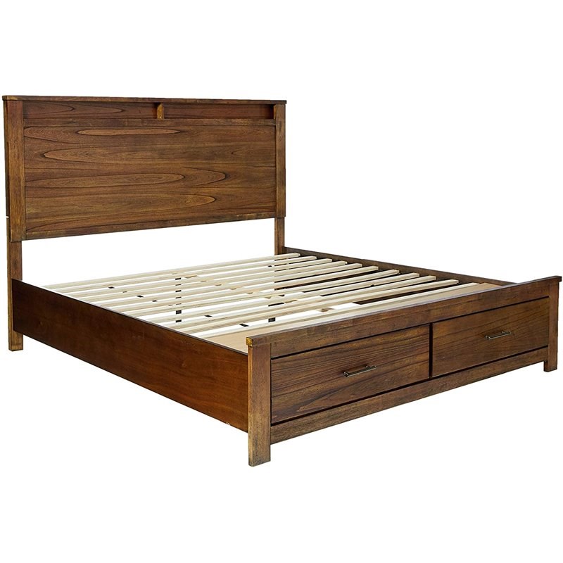 ACME Furniture Merrilee King Bed with Storage in Oak