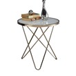 ACME Valora End Table in Frosted Glass and Champagne