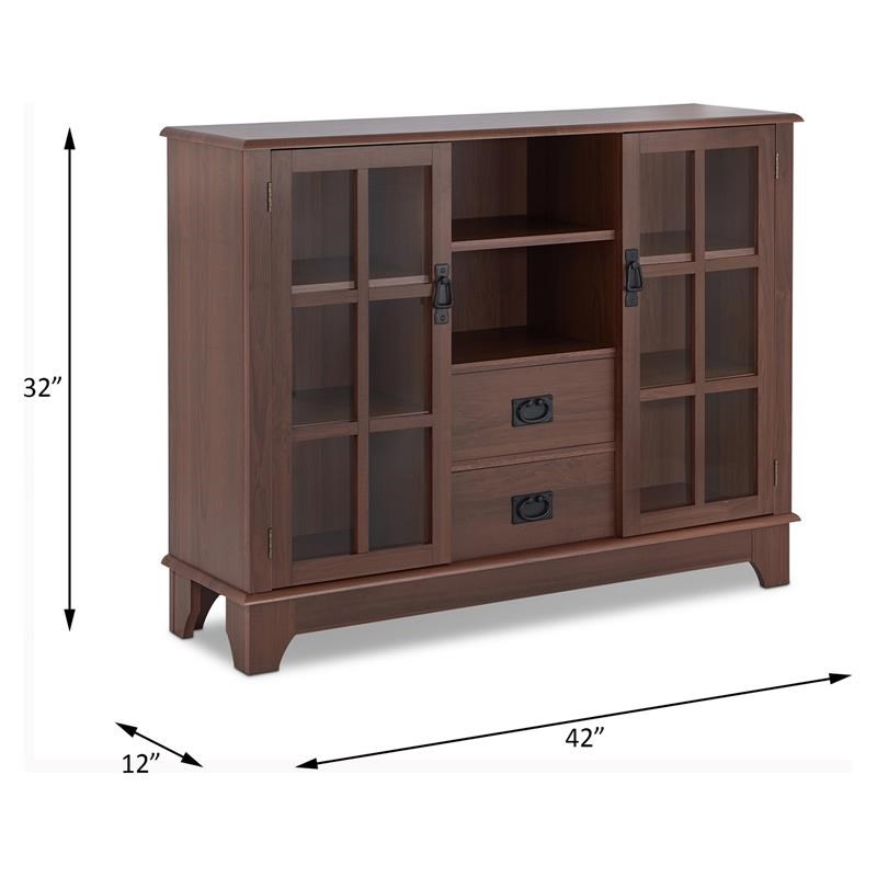 ACME Dubbs Storage Wood Console Table with 2 Doors in Walnut