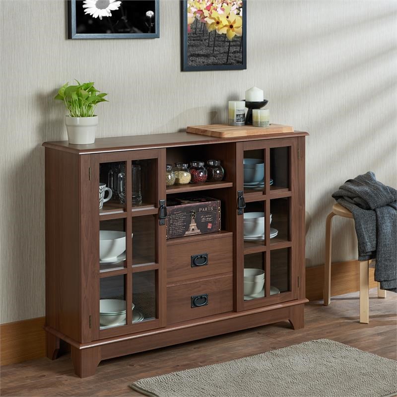 ACME Dubbs Storage Wood Console Table with 2 Doors in Walnut