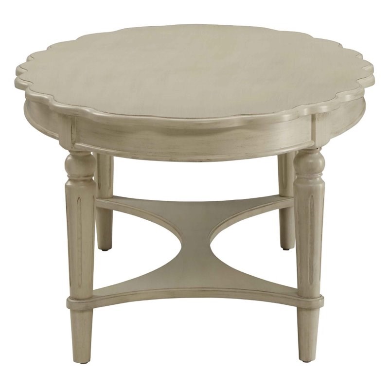 ACME Fordon Oval Coffee Table in Antique White