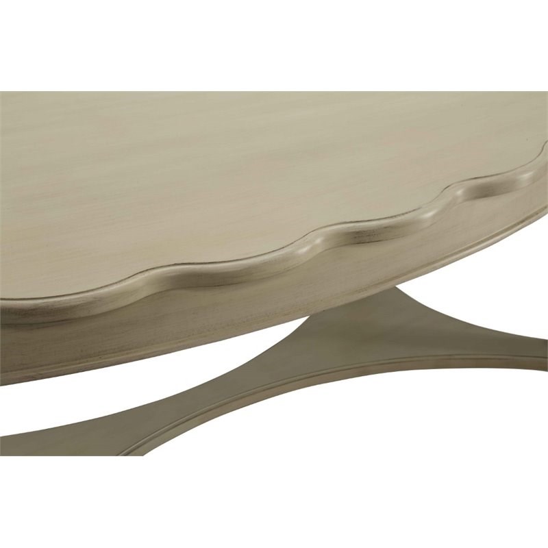 ACME Fordon Oval Coffee Table in Antique White