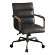 ACME Harith Leather Swivel Office Chair in Antique Ebony