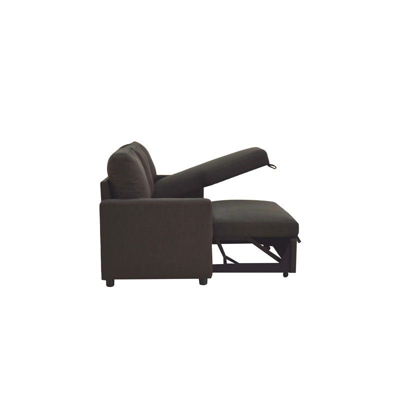  acme hiltons sectional sofa with sleeper in charcoal linen 