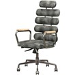 ACME Calan Leather High Back Adjustable Swivel Office Chair in Black