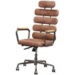 ACME Calan Leather High Back Adjustable Swivel Office Chair in Whiskey
