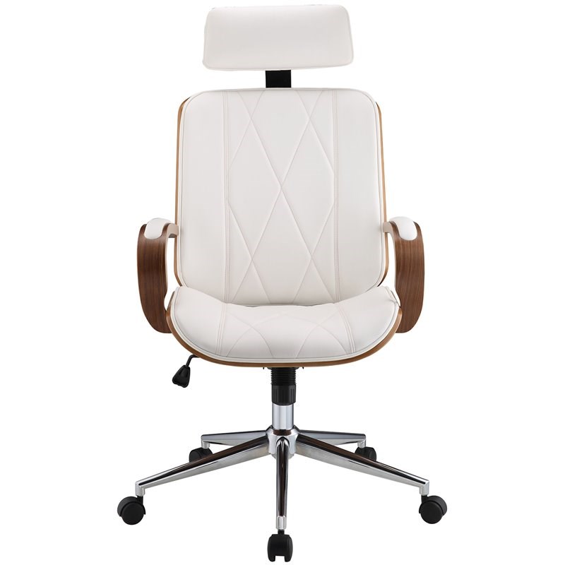 Acme Yoselin Faux Leather Swivel Adjustable Office Chair In White 92513