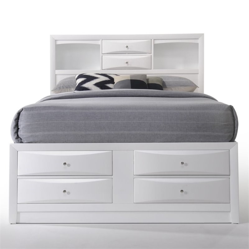 acme ireland queen bed with storage in white (1set/4ctn) 21700q