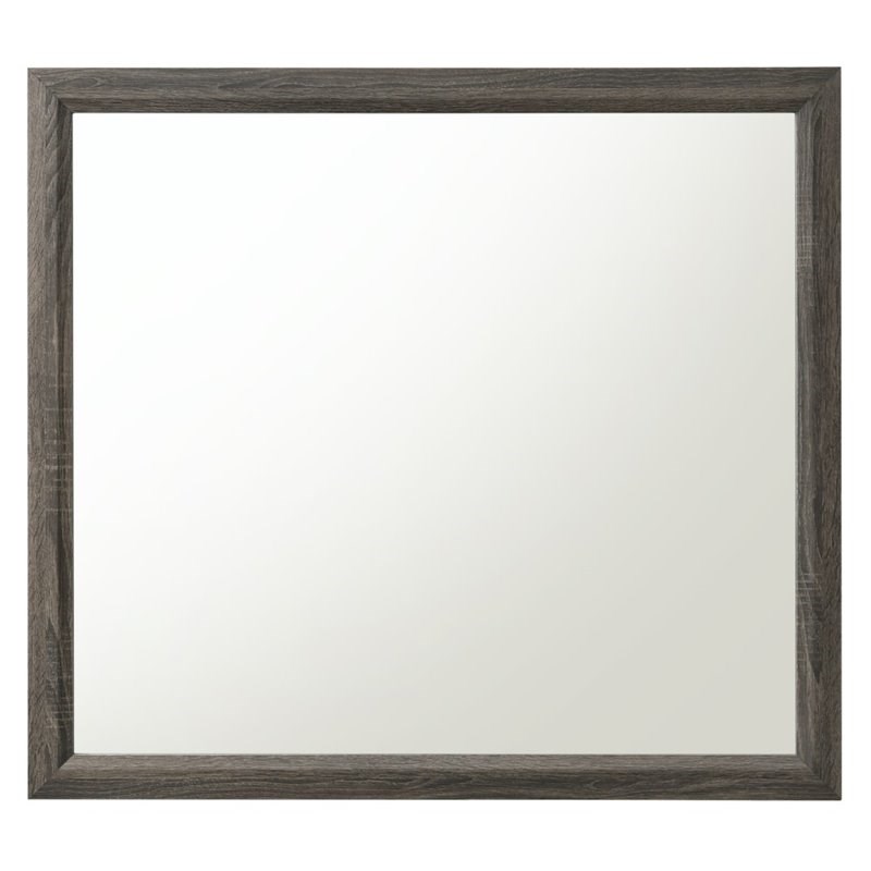 ACME Valdemar Rectangular Bedroom Mirror in Weathered Gray