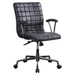 ACME Barack Tufted Leather Swivel Office Chair in Vintage Black and Aluminum