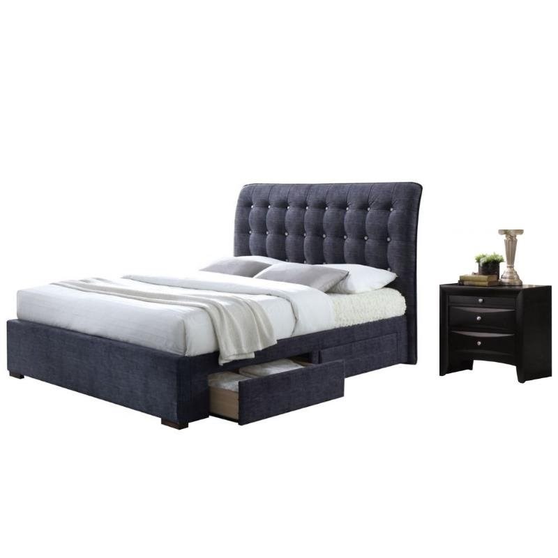 Ireland 2 Piece Bedroom Set with Nightstand and Panel Bed