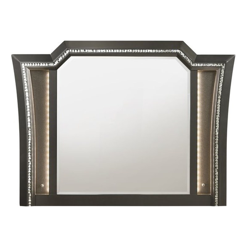 ACME Kaitlyn Mirror in Metallic Gray