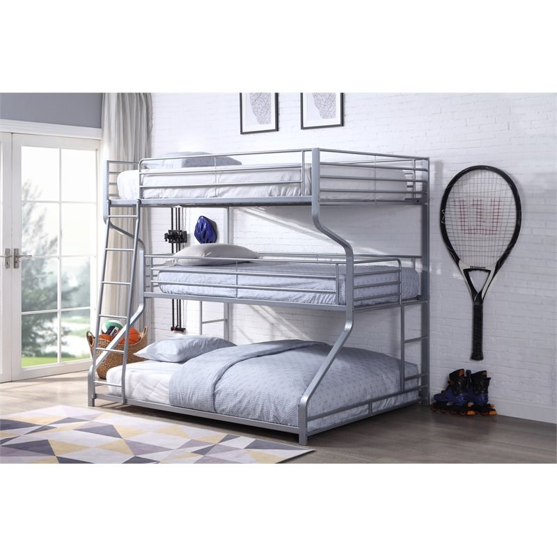 Acme Caius Ii Triple Bunk Bed In Silver, Acme Bunk Bed Reviews