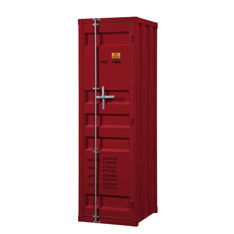 ACME Cargo Wardrobe Armoire with 1 Door in Red