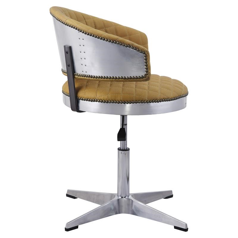 ACME Brancaster Adjustable Chair in Turmeric Top Grain Leather and Chrome