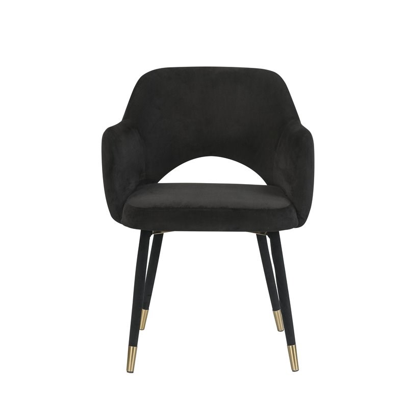 Acme Applewood Accent Chair in Black Velvet & Gold