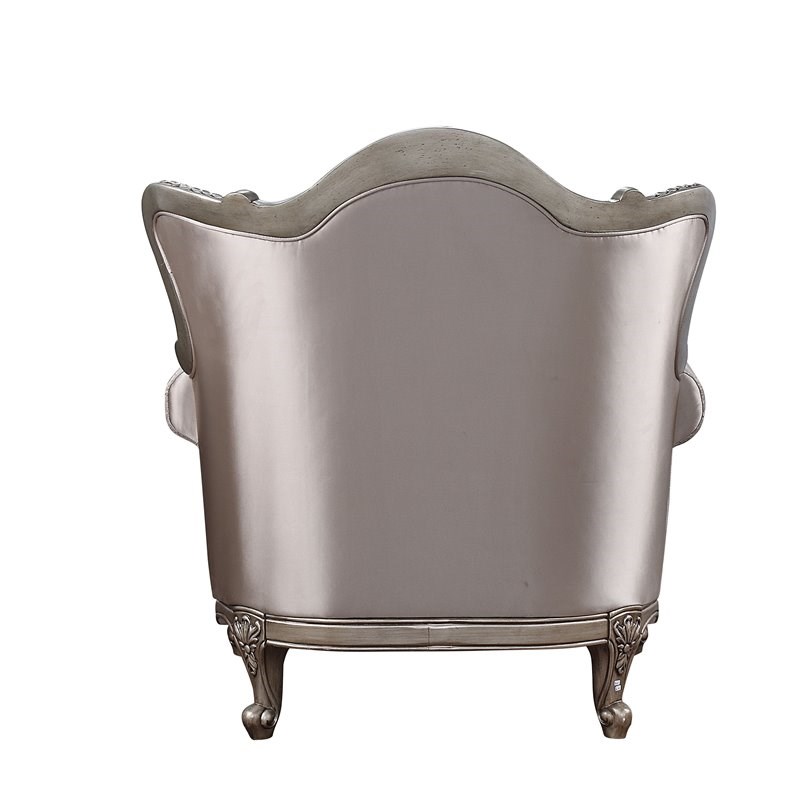 ACME Jayceon Chair with 1 Pillow in Fabric & Champagne