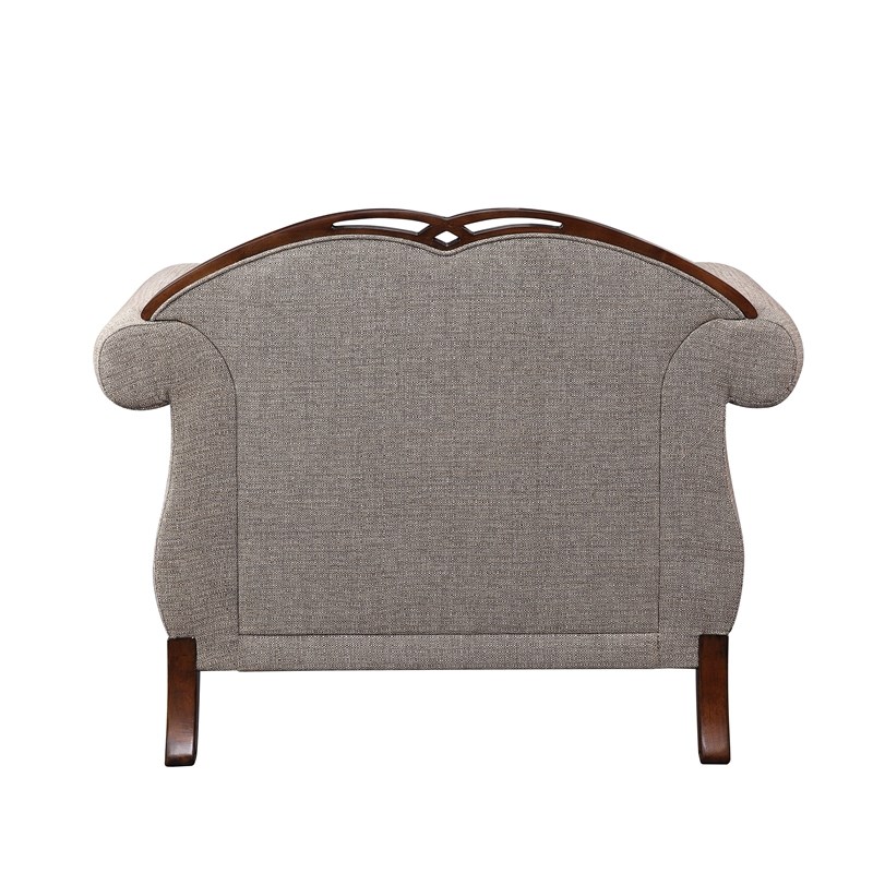 ACME Miyeon Chair with 1 Pillow in Fabric and Cherry