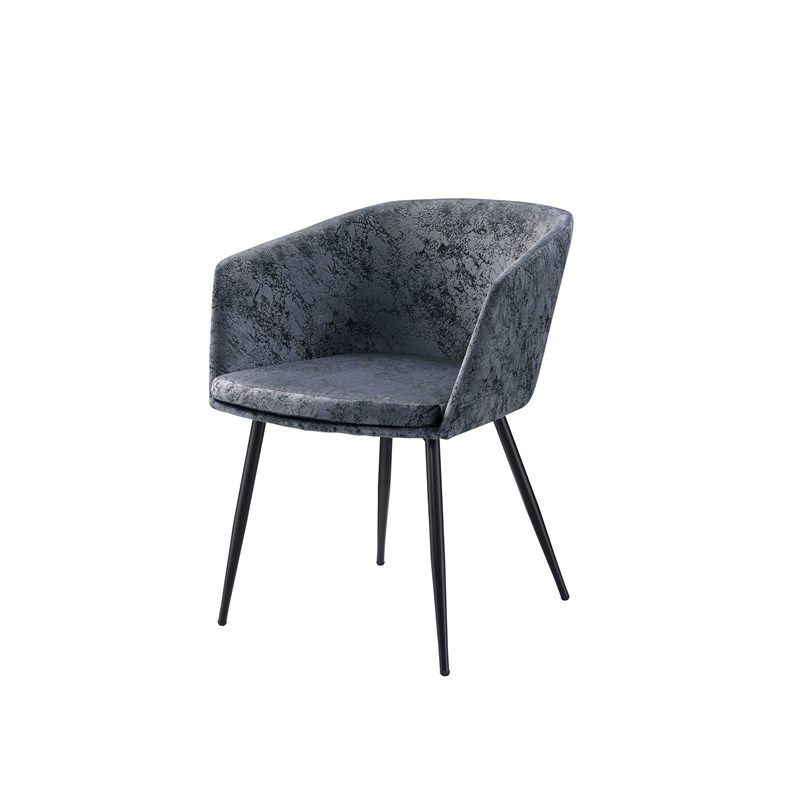 ACME Taigi 3Pc Pack Chair and Table in Gray Velvet and Black