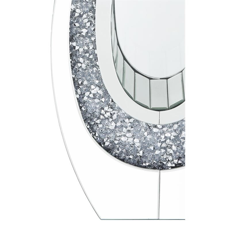 ACME Noralie Glass Accent Decor in Mirrored and Faux Diamonds