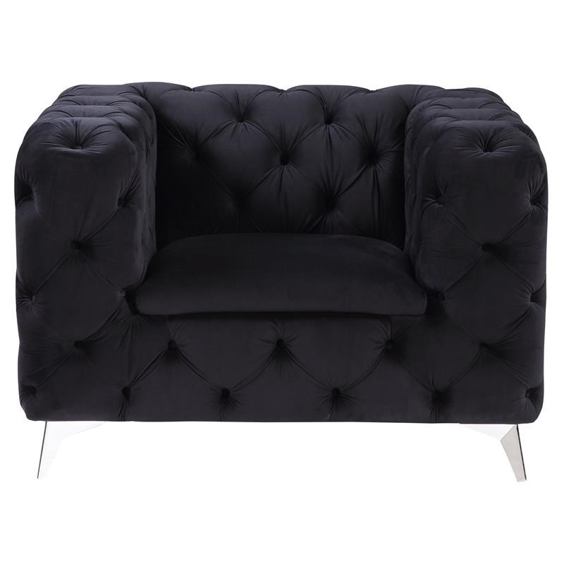 ACME Phifina Button Tufted Velvet Upholstery Chair in Black