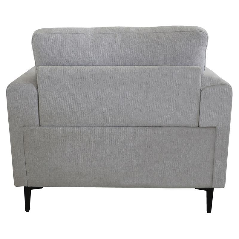 ACME Kyrene Fabric Upholstery Chair with Loose Back Cushion in Light Gray