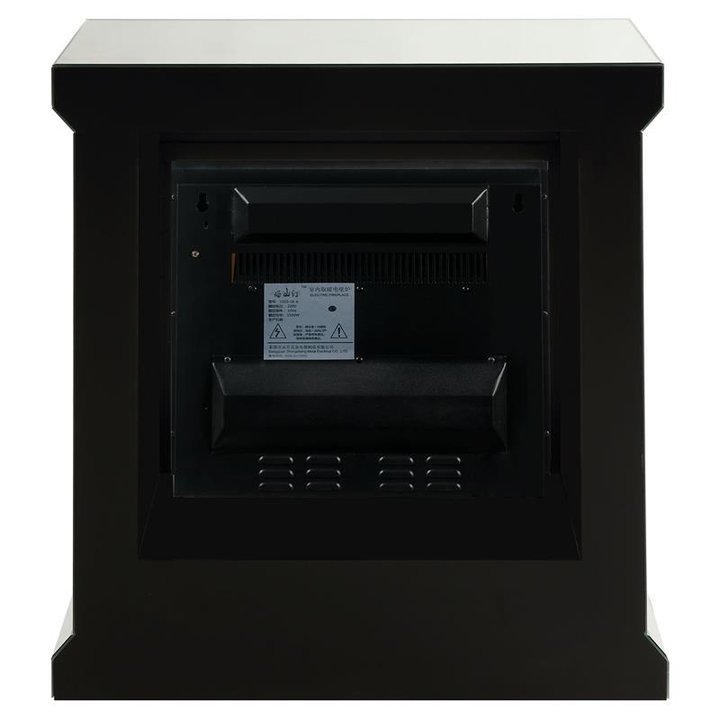 ACME Furniture Noralie Electric Wood Fireplace with LED in Mirrored and Faux Diamonds