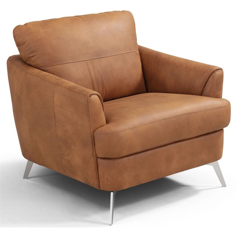 ACME Safi Leather Upholstered Accent Arm Chair in Cappuchino