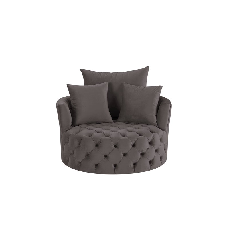 ACME Zunyas Accent Chair with Swivel in Gray Velvet