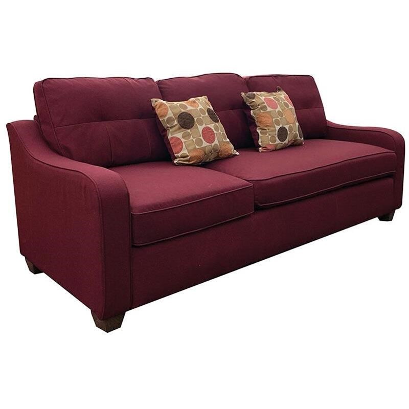 ACME Cleavon II Reversible Sectional Sofa & Ottoman in Red Linen