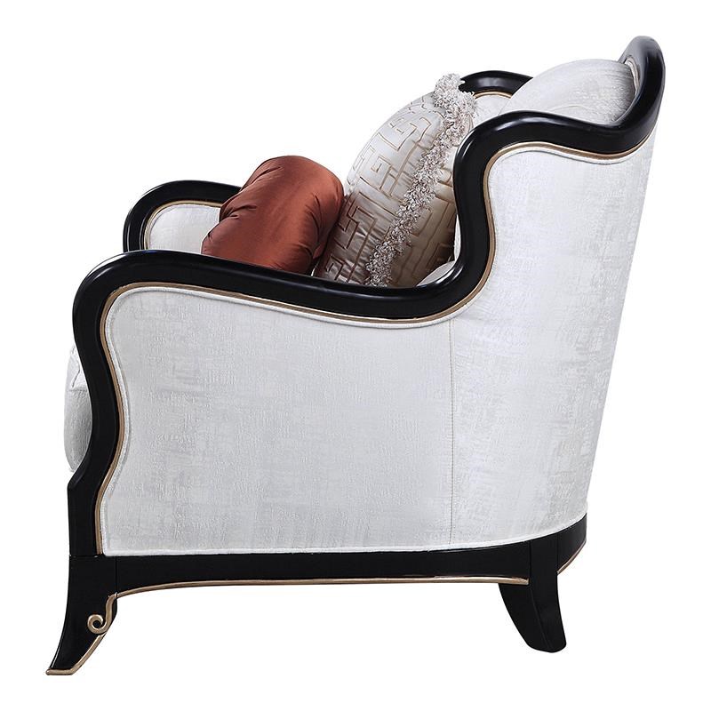 ACME Nurmive Chair with 2 Pillows in Beige Fabric