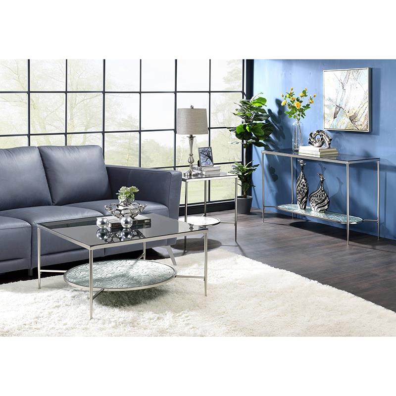 ACME Adelrik Sofa Table in Glass and Chrome