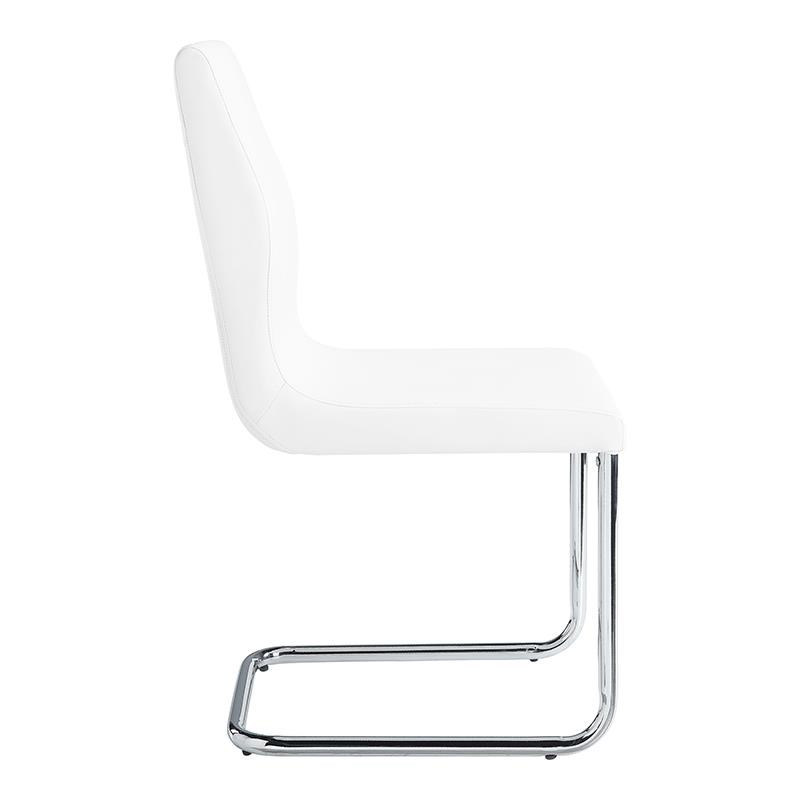 ACME Palton Side Chairs in White and Chrome (Set of 2)