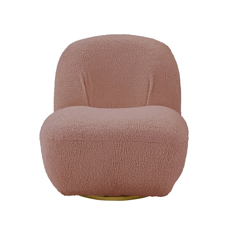 ACME Yedaid Accent Chair with Swivel in Pink Teddy Sherpa