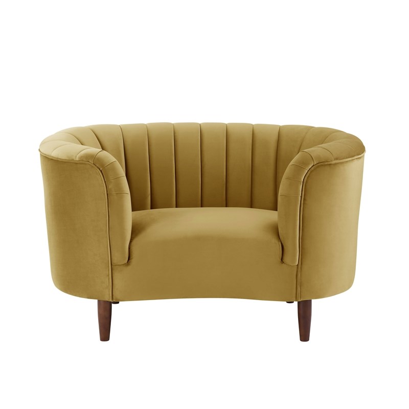 ACME Millephri Chair in Olive Yellow Velvet