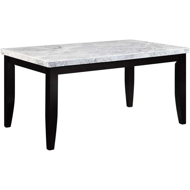 ACME Hussein Dining Table in Marble & Black Finish