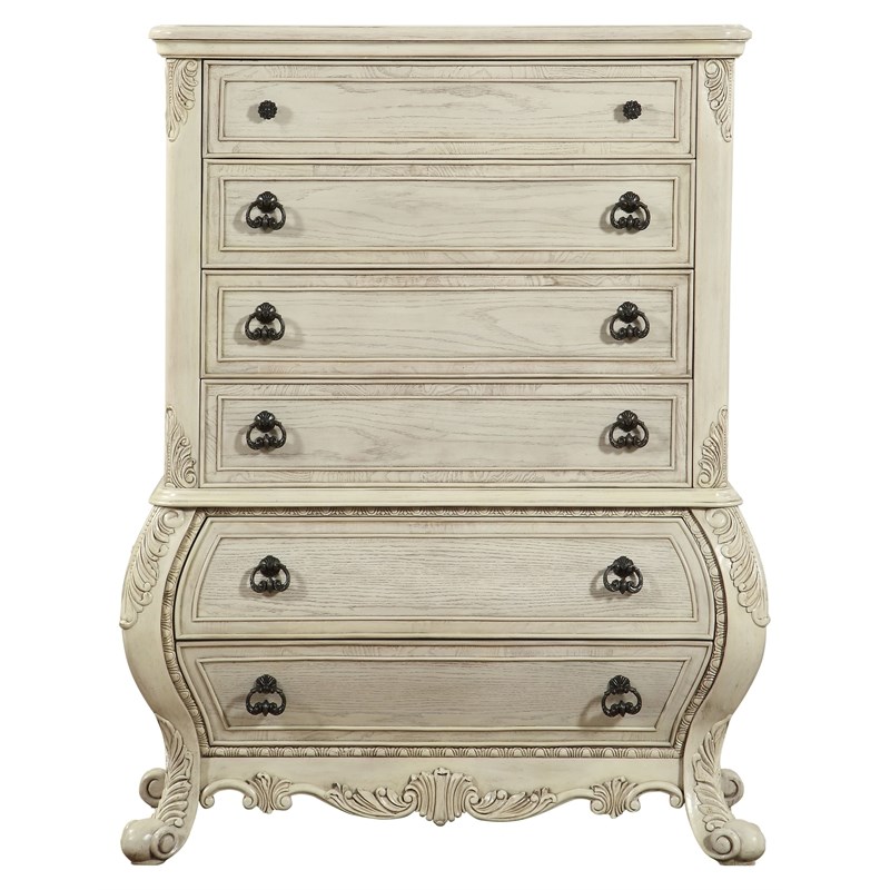 ACME Ragenardus Wood Bombay Chest Antique White Homesquare