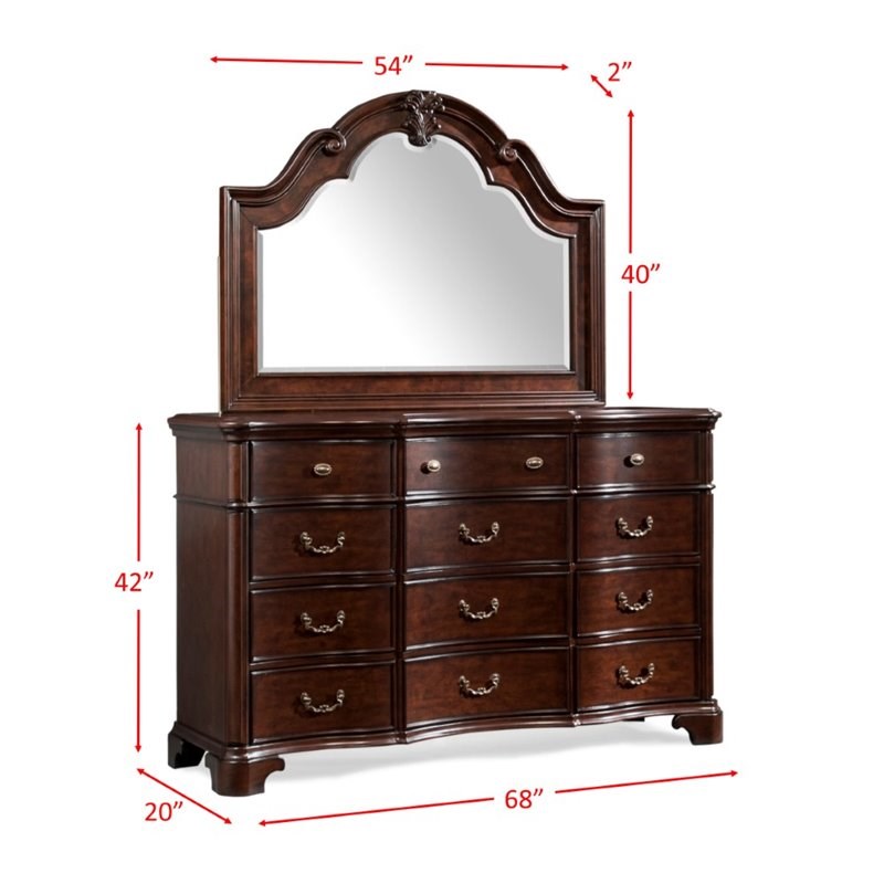 Picket House Furnishings Tomlyn Dresser With Mirror In Dark Cherry ...