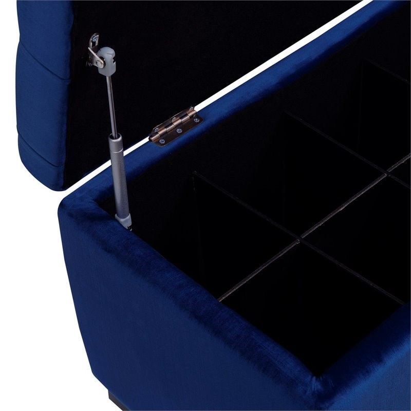 Picket House Furnishings Carson Shoe Storage Bench in Navy Blue